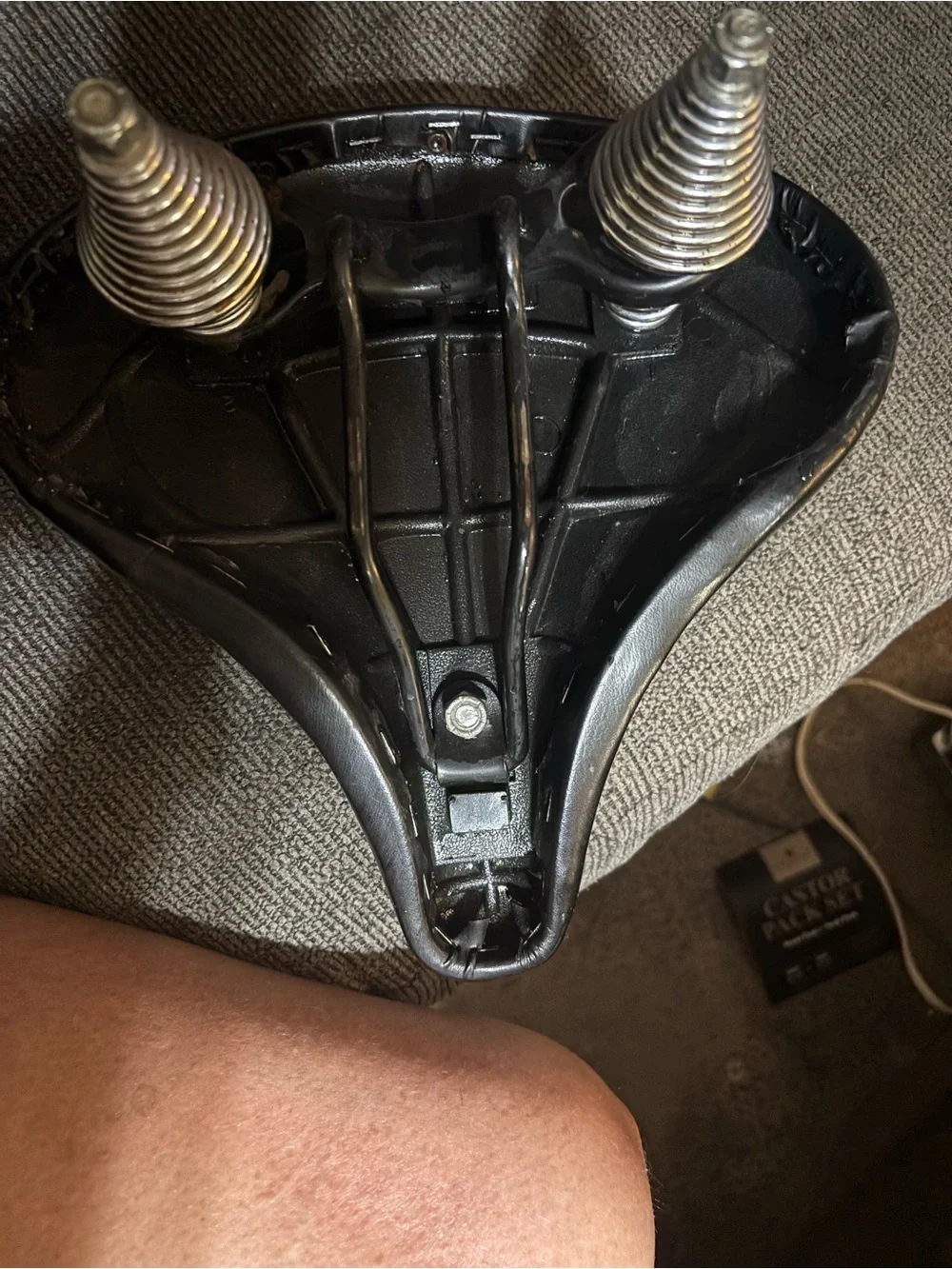 Vintage Black Bicycle Saddle with dual Coil Spring Suspension